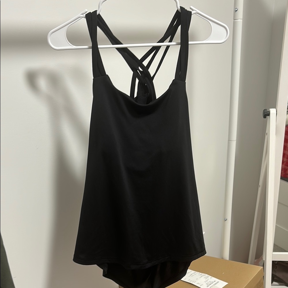 PrAna workout Black Backless Tank Top with Strappy Design